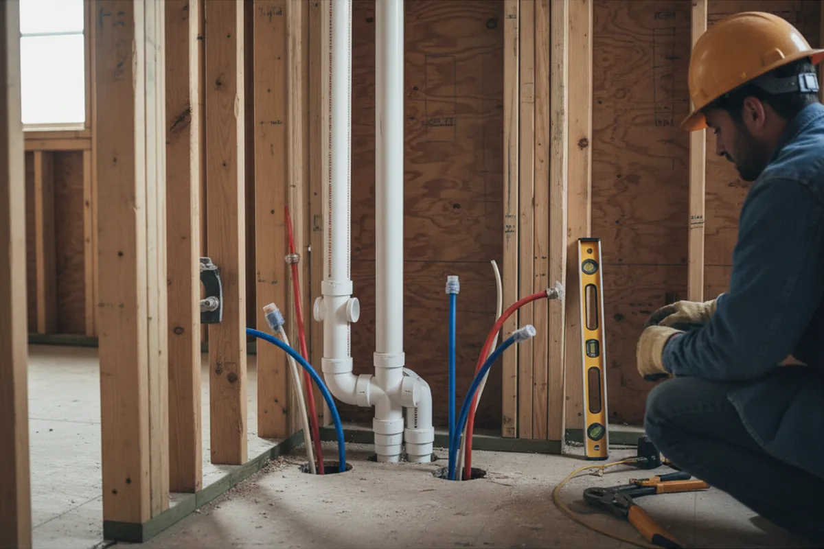Drain and supply rough-in during Toilet Repair and Installation in Voorhees